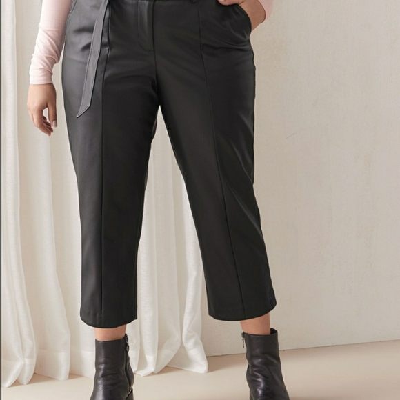 Addition Elle Pants - NWT Faux Leather Petite Crop Pants - Size 22P